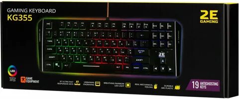 Клавиатура игровая 2E Gaming KG355 LED 87key USB Black