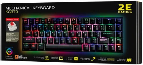 Клавиатура игровая 2E GAMING KG370 RGB 68key Gateron Red Switch USB