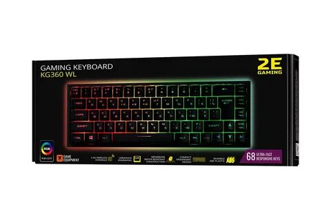 Клавиатура беспроводная игровая 2E GAMING KG360 RGB 68key USB Black