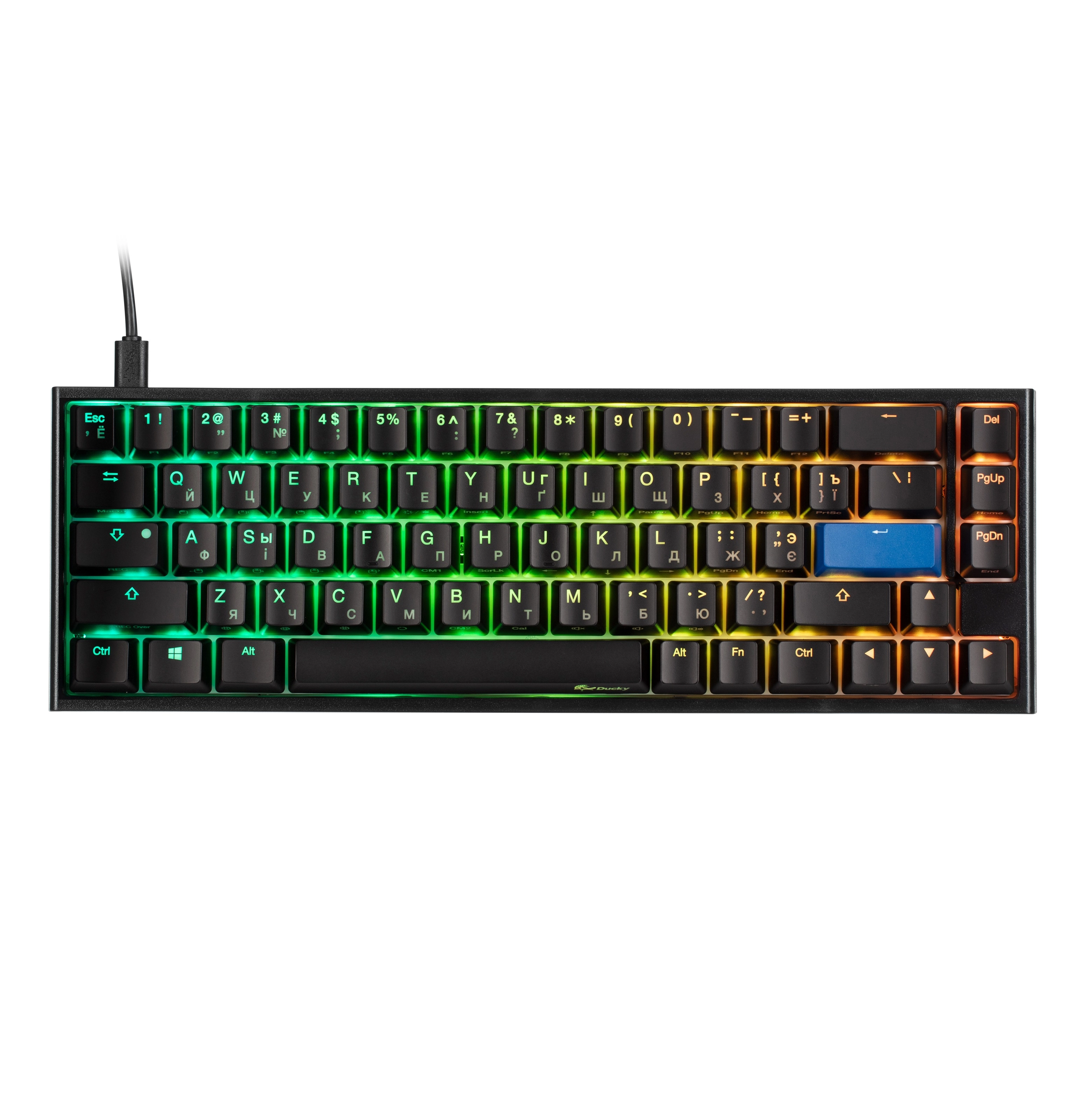 Клавиатура Ducky One 2 SF Cherry Silent Red RGB Black-White RU