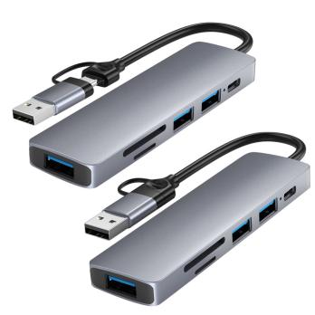 Airsky hc-74CL 6 в 1 прямой угол usb-c док-станция с 60 Вт для зарядки 4K HD адаптер type-c usb-концентратор