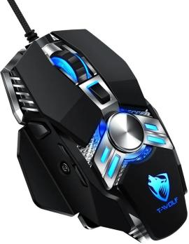 Игровая мышь для компьютера / Компьютерная мышь с подсветкой / Gaming mouse T-WOLF V10 / Игровая мышь проводная черная