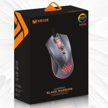 Mixie M10, игровая мышь, оптическая, 8D, RGB, серая - 728