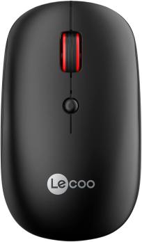 Lenovo Lecoo WS211 Двухрежимный RGB 2,4 ГГц WiFi+ Bluetooth Подходит для правшей и левшей, совместим с Windows, Linux и Mac 1600 точек на дюйм 6 клавиш Перезаряжаемая бесшумная компактная беспроводная оптическая мышь Черный