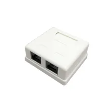 Двойной порт RJ45, разъем CAT5e, распределительная коробка, 2 порта, адаптер, тип Ethernet / LAN KAROBKA